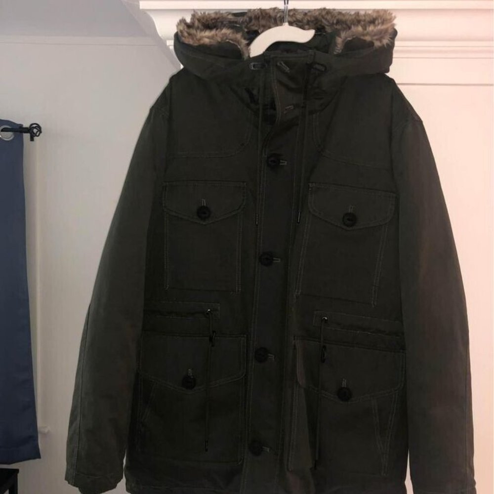 ZARA Men's XL Green Winter Coat. Almost Brand NEW. (PLEASE READ DESCRIPTION)
